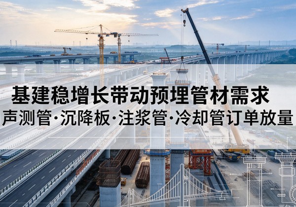 裕民基建稳增长带动预埋监测管材需求，声测管、沉降板、注浆管订单持续放量